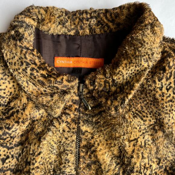 Cynthia Steffe Animal Print Lined Collared Zip Jacket Women's 12 USA - Picture 4 of 9